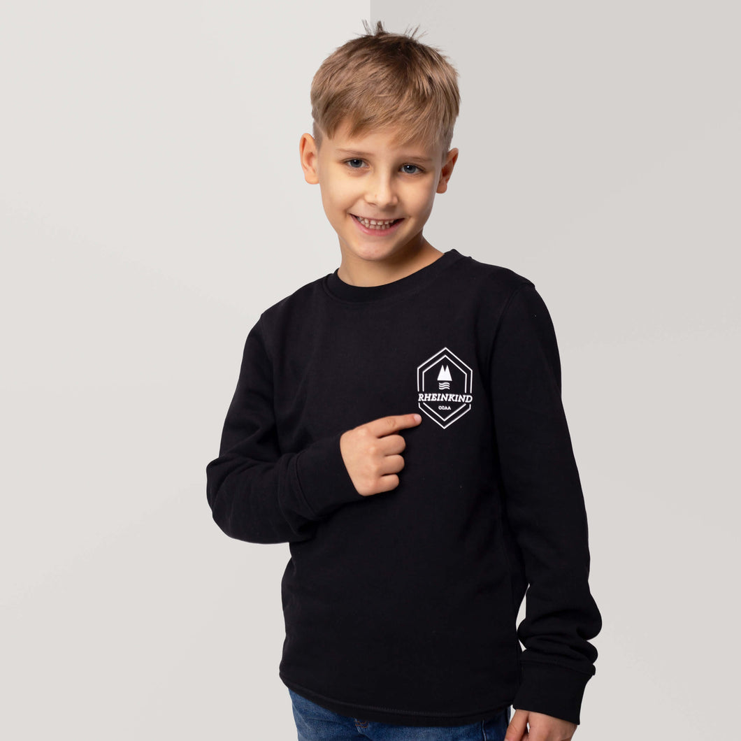 Zohus Rheinmanufaktur Rheinkind Logo Sweater Kinder schwarz